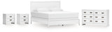 Binterglen King Panel Bed with Dresser and 2 Nightstands in White from Ashley - Luna Furniture