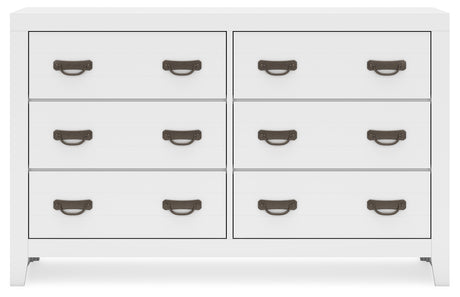 Binterglen King Panel Bed with Dresser and 2 Nightstands in White from Ashley - Luna Furniture