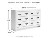 Binterglen King Panel Bed with Dresser and 2 Nightstands in White from Ashley - Luna Furniture