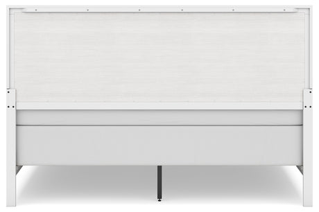 Binterglen King Panel Bed with Mirrored Dresser and 2 Nightstands in White from Ashley - Luna Furniture