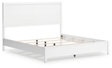 Binterglen King Panel Bed with Mirrored Dresser and Chest in White from Ashley - Luna Furniture