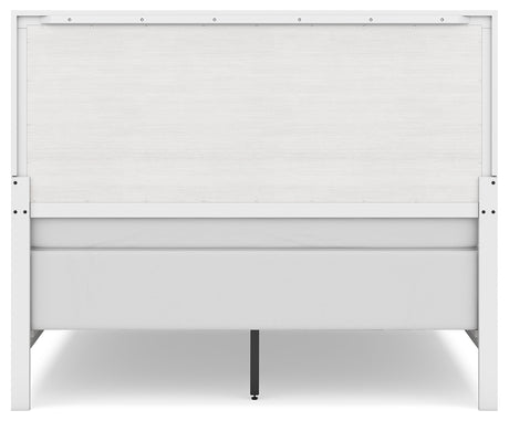 Binterglen Queen Panel Bed with Mirrored Dresser and Chest in White from Ashley - Luna Furniture