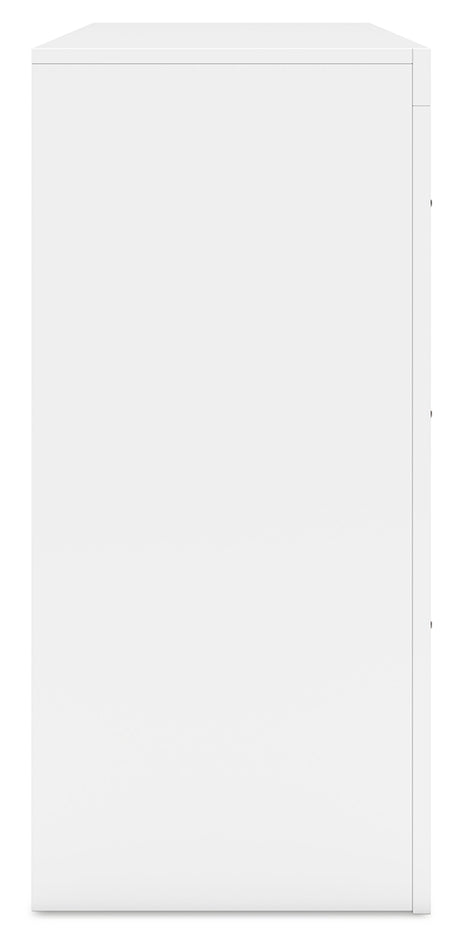 Binterglen Twin Panel Bed with Dresser and 2 Nightstands in White from Ashley - Luna Furniture