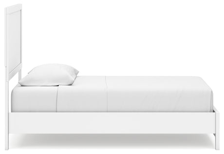 Binterglen Twin Panel Bed with Mirrored Dresser and Chest in White from Ashley - Luna Furniture