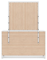 Binterglen Twin Panel Bed with Mirrored Dresser and Chest in White from Ashley - Luna Furniture