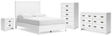 Binterglen White Full Panel Bed, Dresser, Chest and Nightstand from Ashley - Luna Furniture