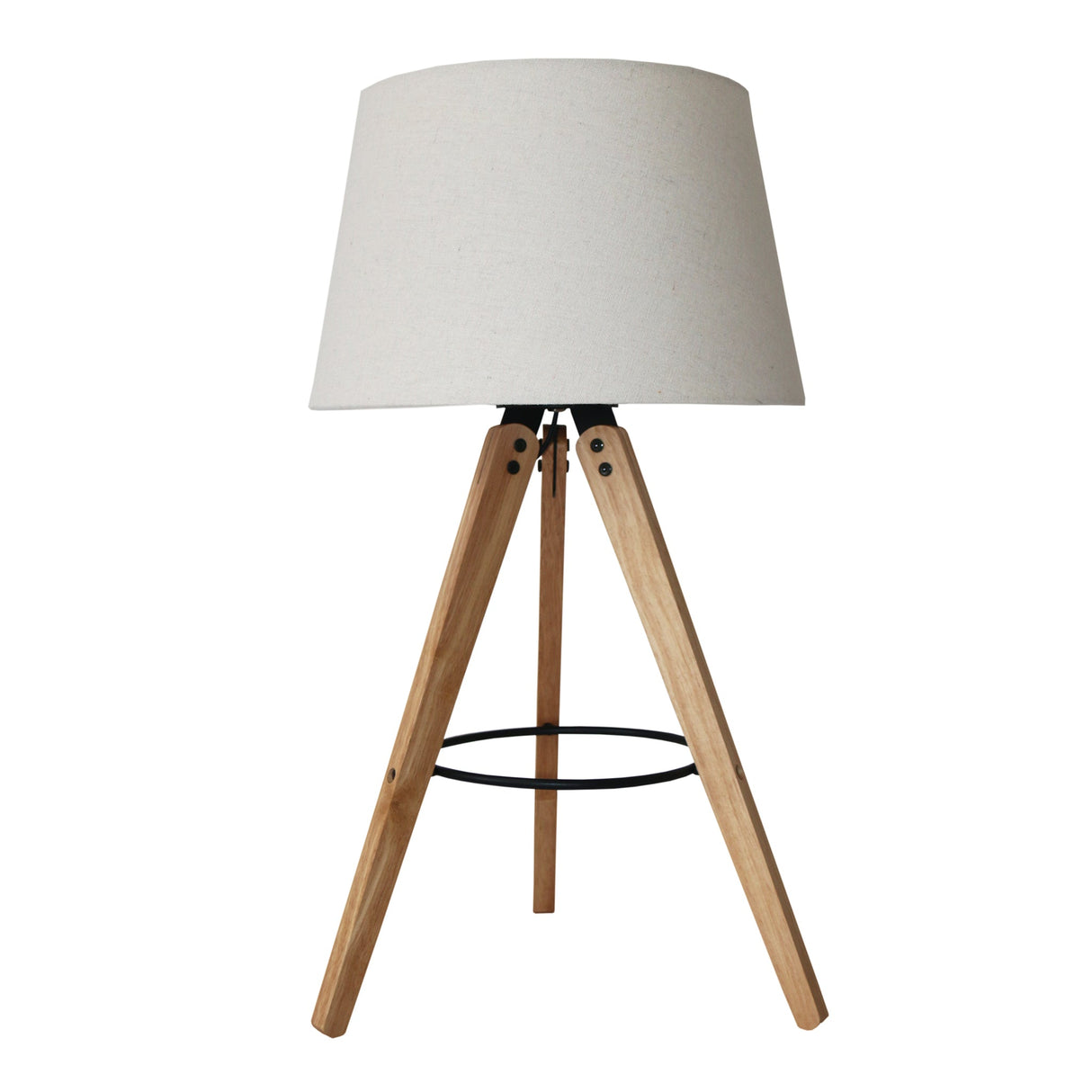 Birch Three Legged Wooden Bar Table Lamp - Natural - Black from Ashcroft Furniture - Luna Furniture