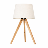 Birch Three Legged Wooden Bar Table Lamp - Natural - Black from Ashcroft Furniture - Luna Furniture