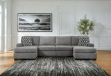 Birkdale Court Gray 3-Piece Double Chaise Sectional from Ashley - Luna Furniture