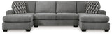 Birkdale Court Gray 3-Piece Double Chaise Sectional from Ashley - Luna Furniture