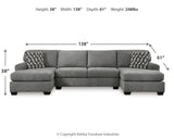 Birkdale Court Gray 3-Piece Double Chaise Sectional from Ashley - Luna Furniture
