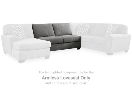Birkdale Court Gray Armless Loveseat from Ashley - Luna Furniture