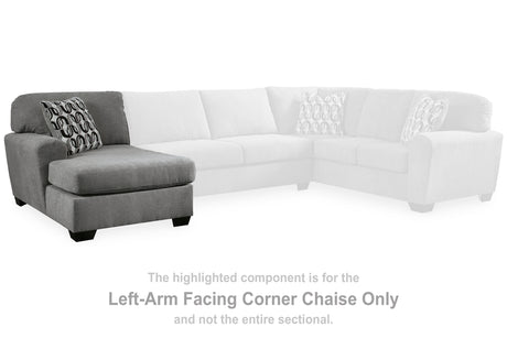 Birkdale Court Gray Left-Arm Facing Corner Chaise from Ashley - Luna Furniture