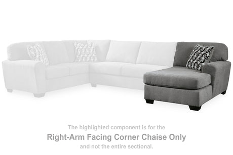 Birkdale Court Gray Right-Arm Facing Corner Chaise from Ashley - Luna Furniture