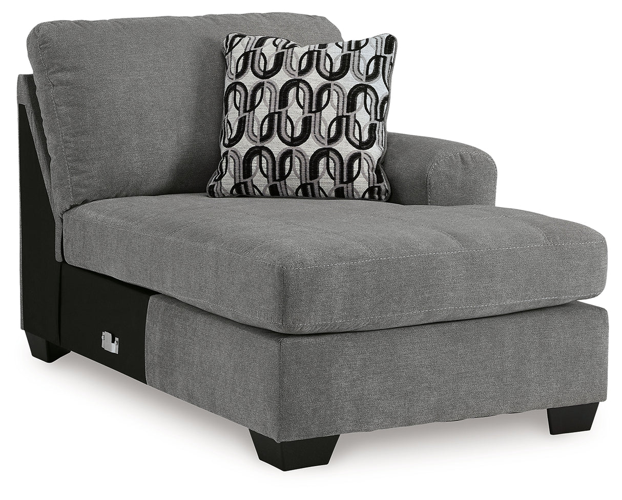 Birkdale Court Gray Right-Arm Facing Corner Chaise from Ashley - Luna Furniture