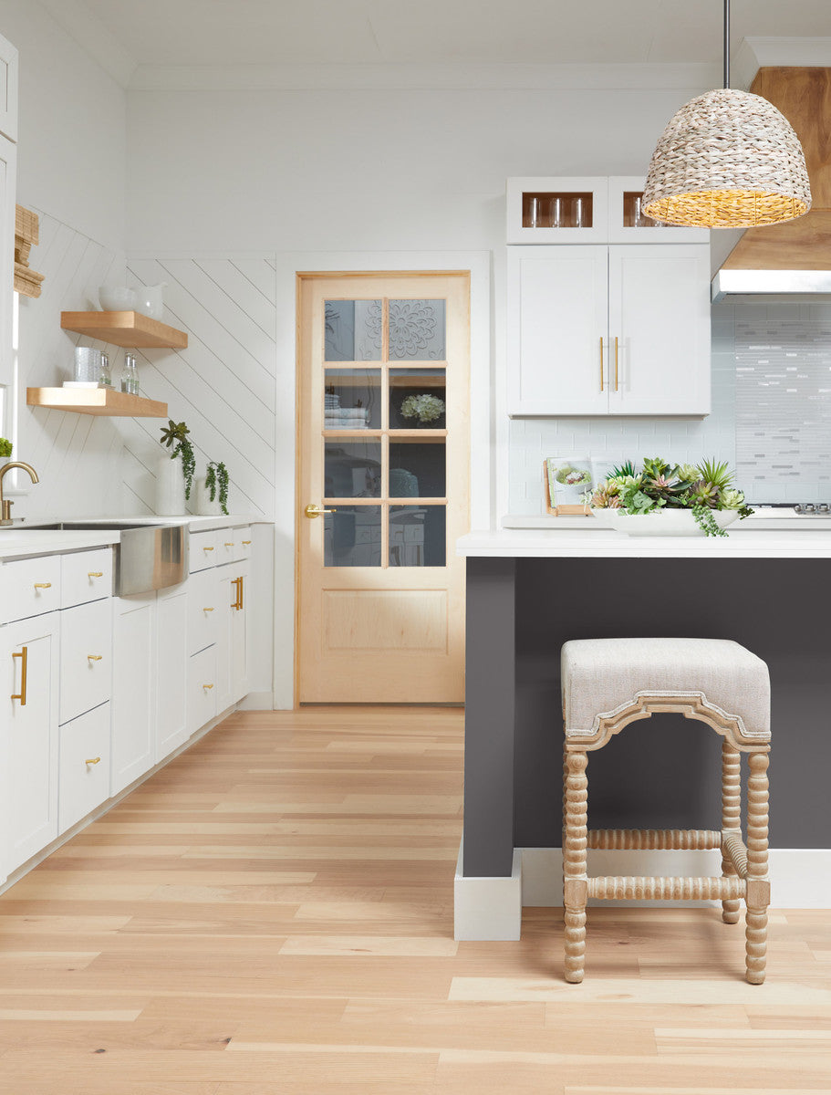 Rue Counter Stool in Performance Bisque French Linen, Natural Gray Ash from Essentials For Living - Luna Furniture