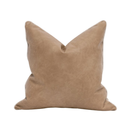 The Not So Basic 22" Essential Pillow in Ivanhoe Toast, Performance Bisque French Linen Piping, Set of 2 from Essentials For Living - Luna Furniture
