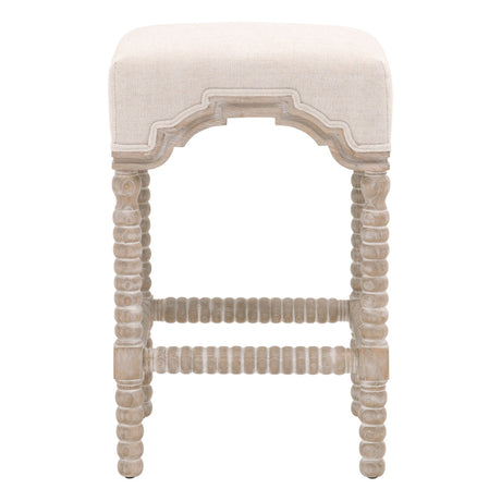 Rue Counter Stool in Performance Bisque French Linen, Natural Gray Ash - 6414-CSUP.NG/BIS