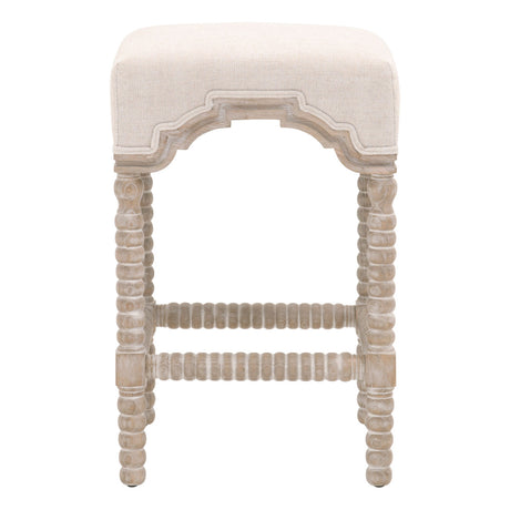 Rue Counter Stool in Performance Bisque French Linen, Natural Gray Ash from Essentials For Living - Luna Furniture