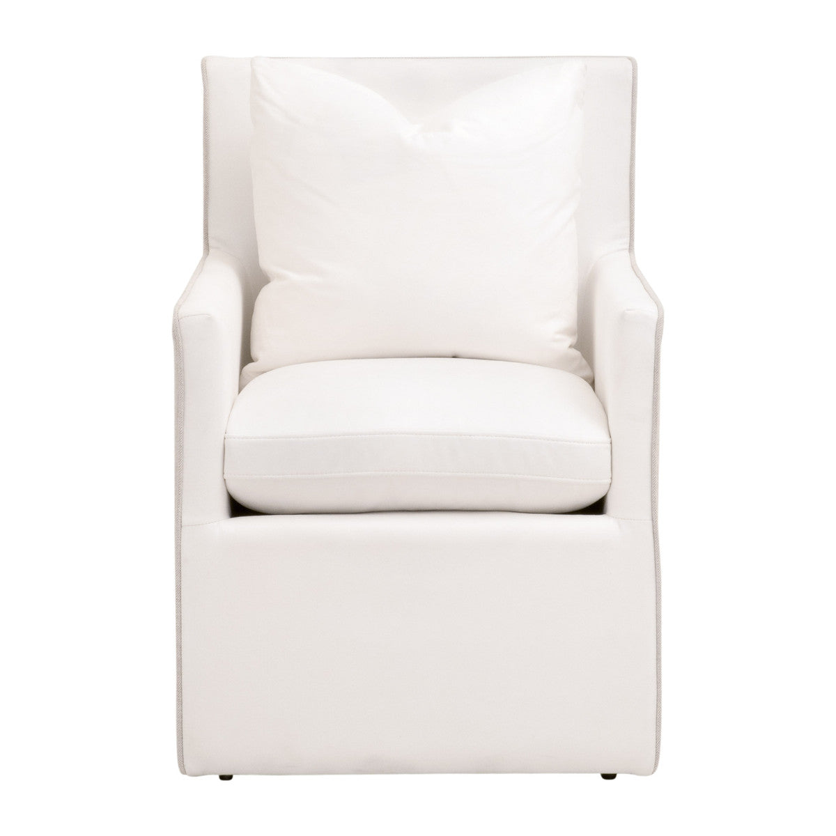 Harmony Arm Chair With Casters in Livesmart Peyton-Pearl, Performance Bisque French Linen from Essentials For Living - Luna Furniture