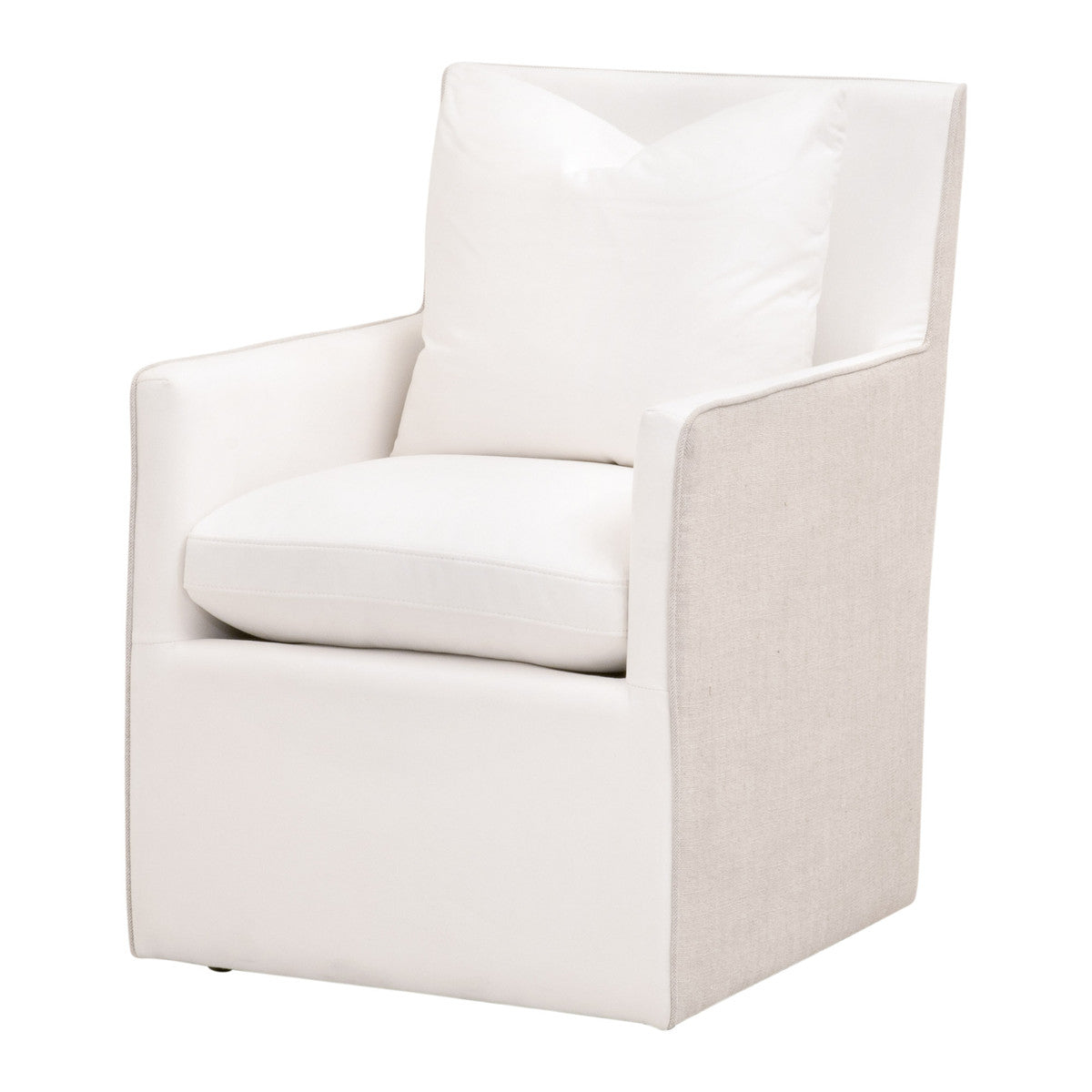 Harmony Arm Chair With Casters in Livesmart Peyton-Pearl, Performance Bisque French Linen from Essentials For Living - Luna Furniture