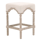 Rue Counter Stool in Performance Bisque French Linen, Natural Gray Ash from Essentials For Living - Luna Furniture
