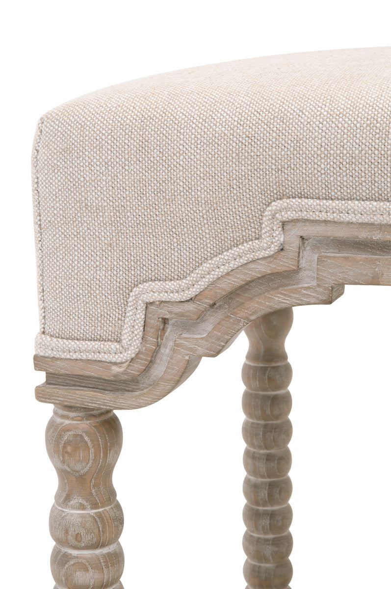 Rue Counter Stool in Performance Bisque French Linen, Natural Gray Ash from Essentials For Living - Luna Furniture