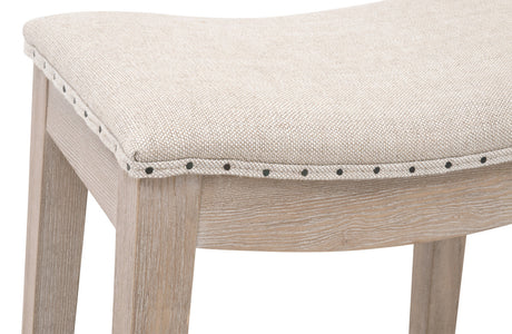 Harper Counter Stool in Performance Bisque French Linen, Natural Gray Ash from Essentials For Living - Luna Furniture