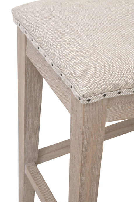 Harper Counter Stool in Performance Bisque French Linen, Natural Gray Ash from Essentials For Living - Luna Furniture