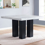 Artemis White Marble Counter Height Dining Table with Tan Base from Steve Silver - Luna Furniture