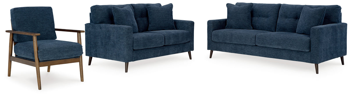 Bixler Sofa, Loveseat and Chair in Navy from Ashley Furniture - Luna Furniture