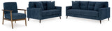 Bixler Sofa, Loveseat and Chair in Navy from Ashley Furniture - Luna Furniture
