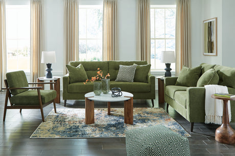 Bixler Sofa, Loveseat and Chair in Olive from Ashley Furniture - Luna Furniture