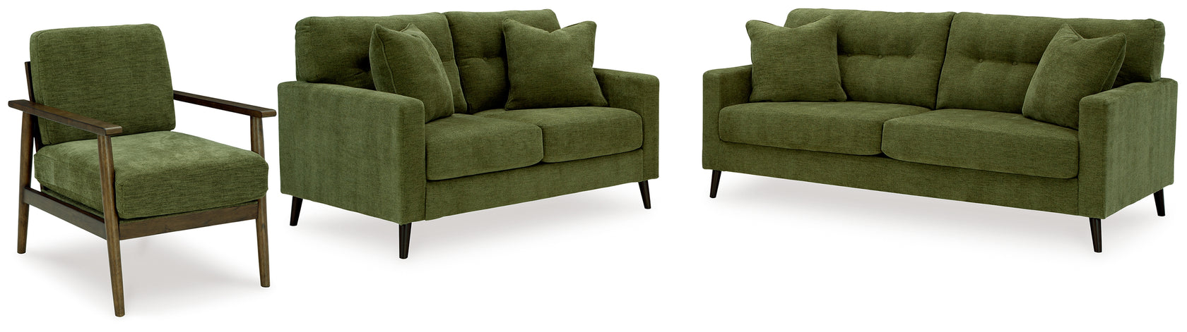 Bixler Olive Sofa, Loveseat and Chair from Ashley - Luna Furniture