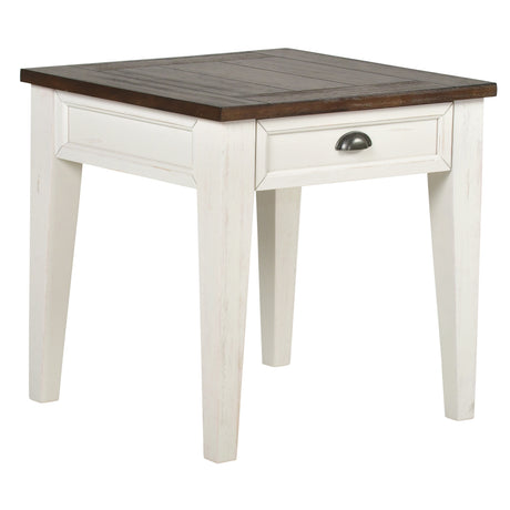 Cayla End Table, Dark Oak/White from Steve Silver - Luna Furniture