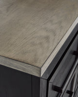 Foyland King Panel Storage Bed with Mirrored Dresser and Chest in Black/Brown from Ashley - Luna Furniture