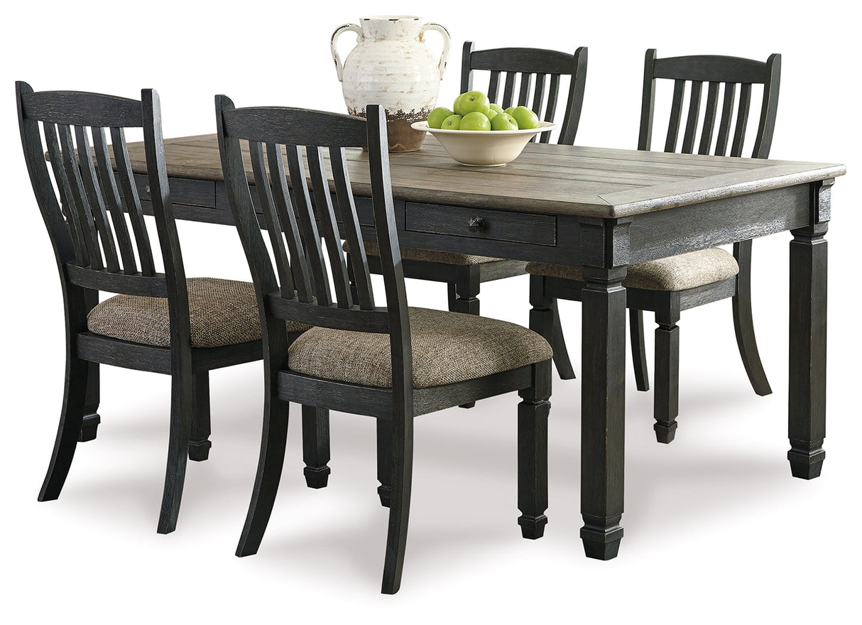 Tyler Creek Black/Grayish Brown Dining Table and 4 Chairs from Ashley - Luna Furniture