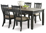 Tyler Creek Black/Grayish Brown Dining Table and 4 Chairs from Ashley - Luna Furniture