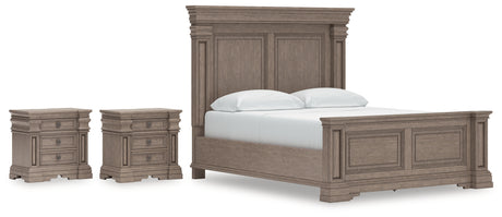 Blairhurst Light Grayish Brown California King Panel Bed with 2 Nightstands from Ashley - Luna Furniture