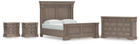 Blairhurst Light Grayish Brown King Panel Bed with Dresser and 2 Nightstands from Ashley - Luna Furniture