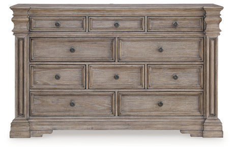 Blairhurst King Panel Bed with Dresser in Light Grayish Brown from Ashley - Luna Furniture