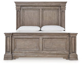 Blairhurst Light Grayish Brown King Panel Bed with Mirrored Dresser and Chest from Ashley - Luna Furniture