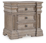Blairhurst King Panel Bed with Mirrored Dresser, Chest and Nightstand in Light Grayish Brown from Ashley - Luna Furniture