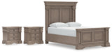 Blairhurst Light Grayish Brown Queen Panel Bed with 2 Nightstands from Ashley - Luna Furniture