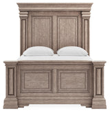 Blairhurst Queen Panel Bed with Mirrored Dresser and 2 Nightstands in Light Grayish Brown from Ashley - Luna Furniture