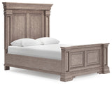 Blairhurst Queen Panel Bed with Mirrored Dresser and Chest in Light Grayish Brown from Ashley - Luna Furniture