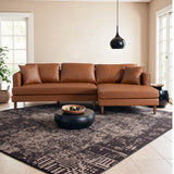 Blake Cognac Vegan Leather L-Shaped Right Facing Sectional Sofa from Midinmod - Luna Furniture
