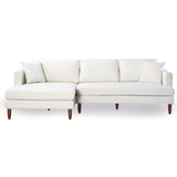 Blake Cream Velvet L-Shaped Left Facing Sectional Sofa from Midinmod - Luna Furniture