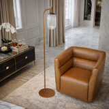 Vela Floor Lamp Bronze and Clear from Ashcroft Furniture - Luna Furniture