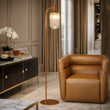 Vela Floor Lamp Bronze and Clear from Ashcroft Furniture - Luna Furniture
